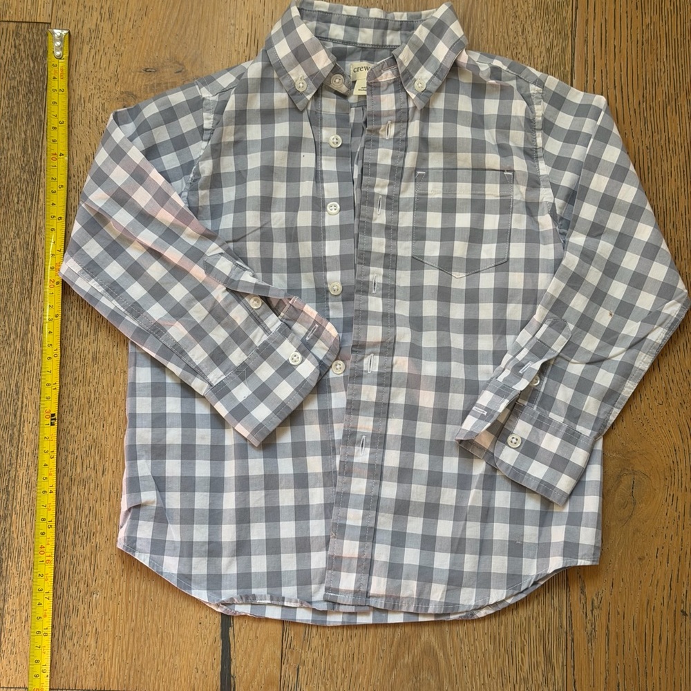 Crewcuts Boys Gray & White Gingham Button-Down Shirt